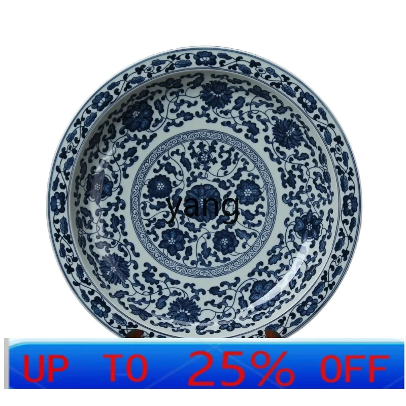 

lmm ceramics, high-grade antique blue flowers, flowers sitting cross-legged, modern collection handicrafts