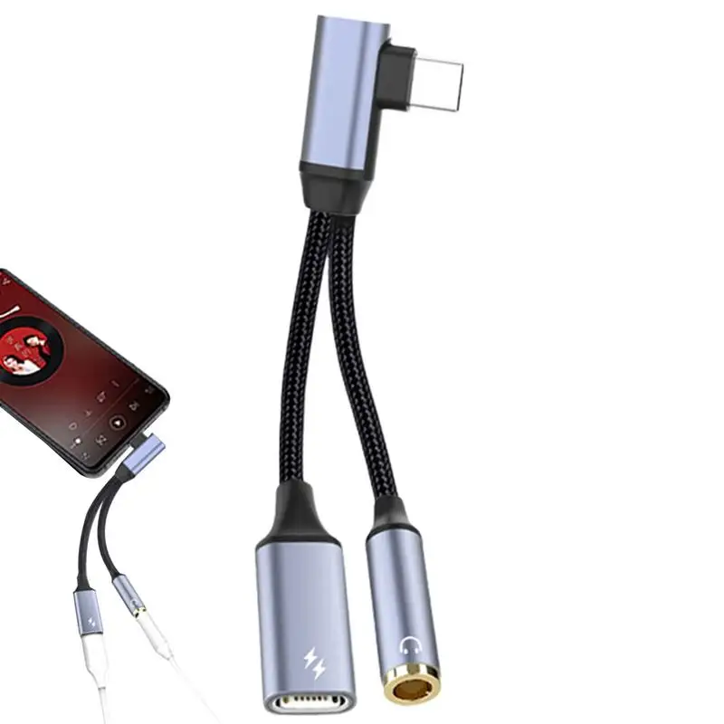

Адаптер для наушников 2 в 1 с USB Type C на 3,5 мм плетеный кабель для наушников и зарядного устройства адаптер 3,5 мм Быстрая зарядка и
