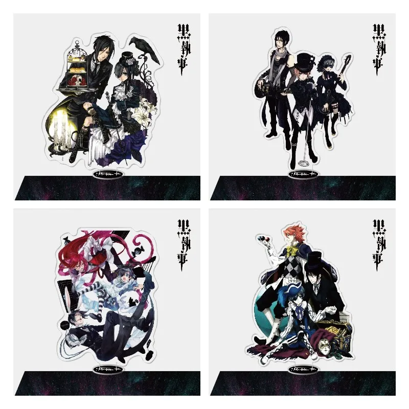 

Anime Black Butler Figures Sebastian Michaelis Grell Sutcliff Acrylic Stands Ciel Phantomhive Model Exquisite Plate Desk Decor