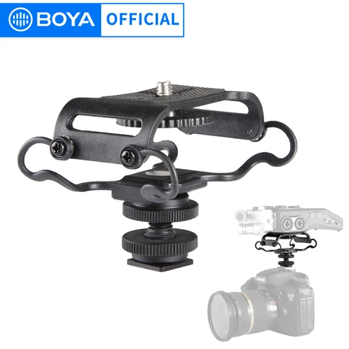 Imagen 1 del producto Soporte de choque para micrófono BOYA BY-C10 para Zoom H4n/H5/H6 para registros Sony Tascam DR-40 DR-05 micrófono Shockmount Olympus Tascam