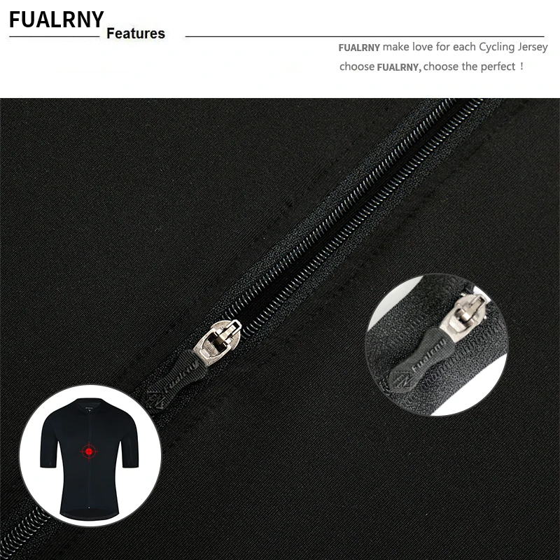 FUALRNY Black 2022 Cycling Jersey Anti-Pilling Eco-Friendly Bike Clothing Road Team Bicycle Wear Shirts shipped within 24 hours