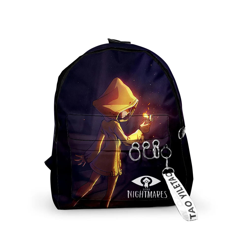 

Classic Funny Little Nightmares Backpack Boys/Girls pupil School Bags 3D Print Keychains Oxford Waterproof Cute Small Backpacks