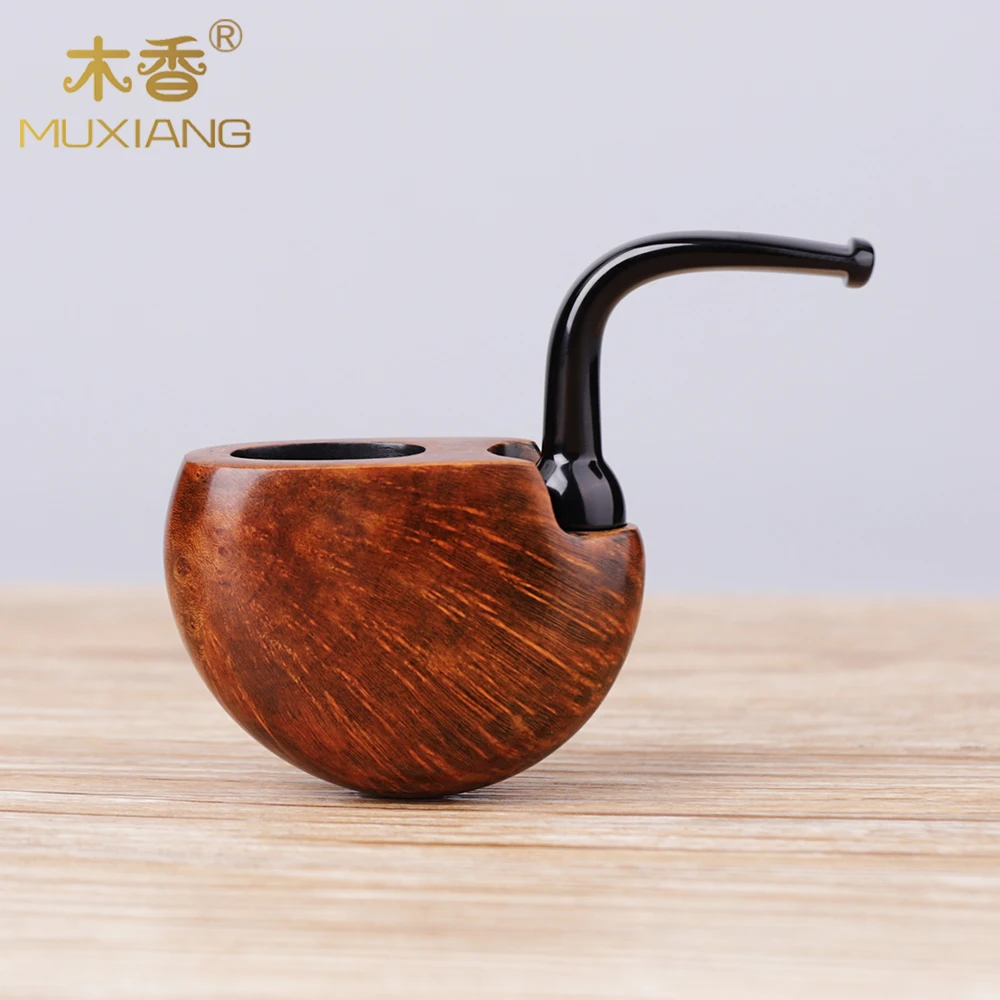 Briar Wood Tobacco Pipe, Portable Pocket Smoking Pipes, 3mm Filter, Smoke Pipes, Freestyle Black Frosted Pipe, Gift for Men