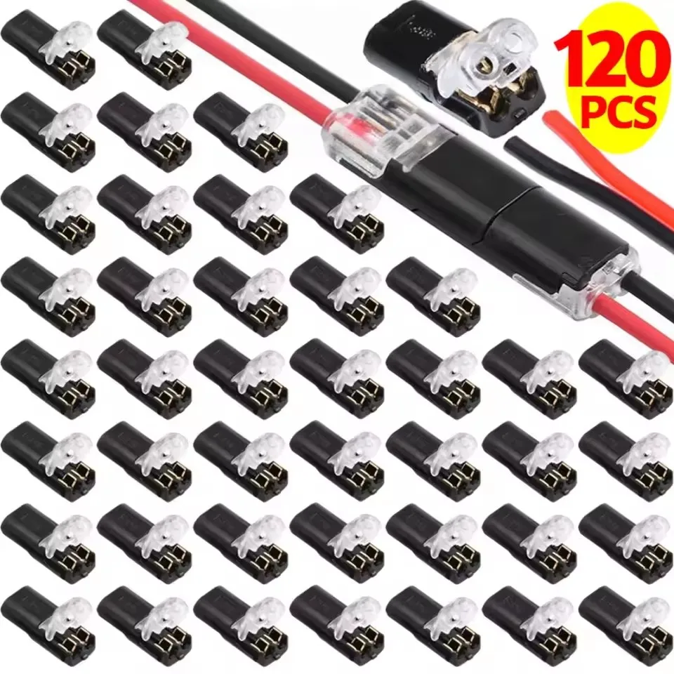 2 Pin Way Plug Wire Connector Waterproof Electric Wire Terminals Double Line Insertion Connectors Locking Buckles Cable Clamps
