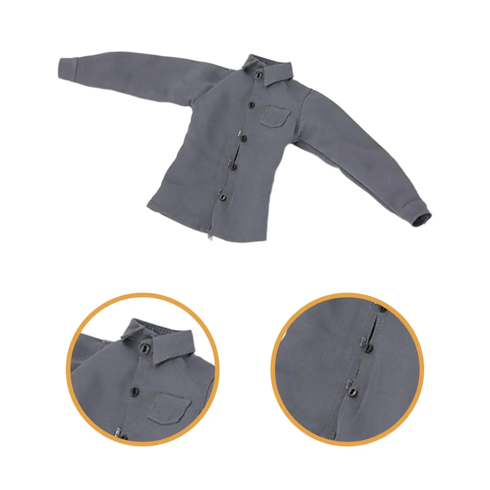 Camicia per action figure in scala 1/6 Abbigliamento in miniatura Prop Abito per bambola Costume per bambola leggero Vestito operato per accessori maschili da 12 pollici