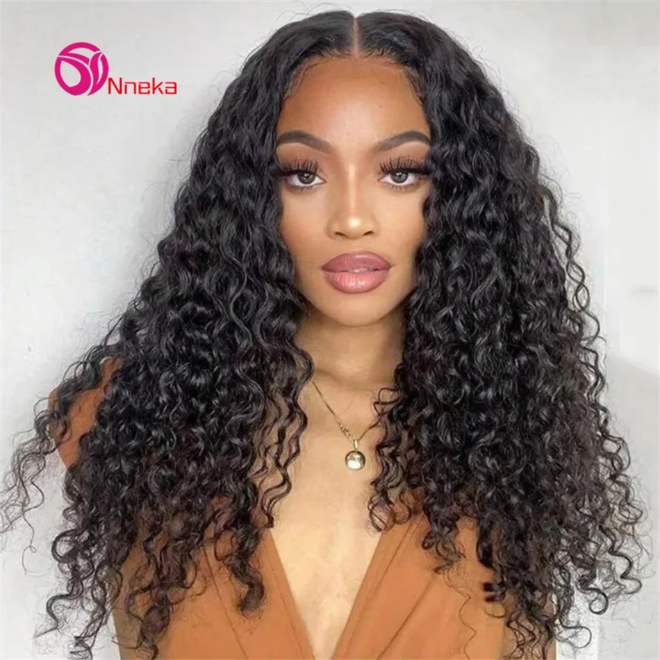 38 Inch Deep Wave Frontal Wig Transparent 13x4 Lace Frontal Human Hair Wigs 13x6 HD Curly Human Hair Lace Frontal Wigs For Women