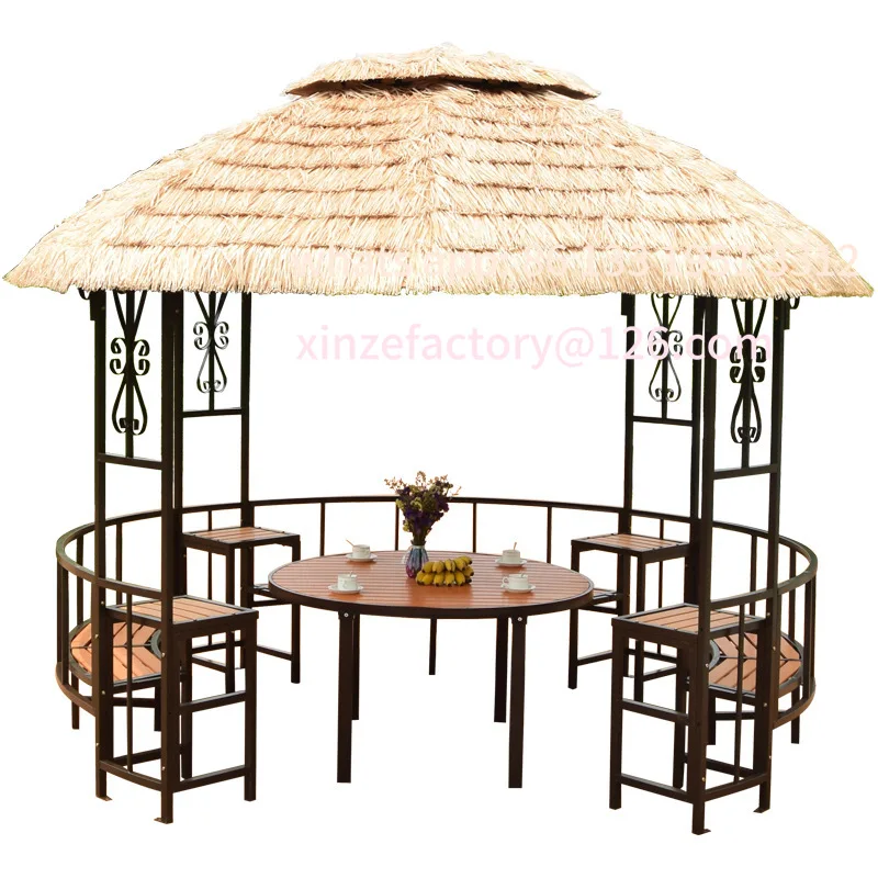 

Outdoor pavilion courtyard villa agritainment thatched hut straw shed scenic farm small courtyard wool shed circular pavilion