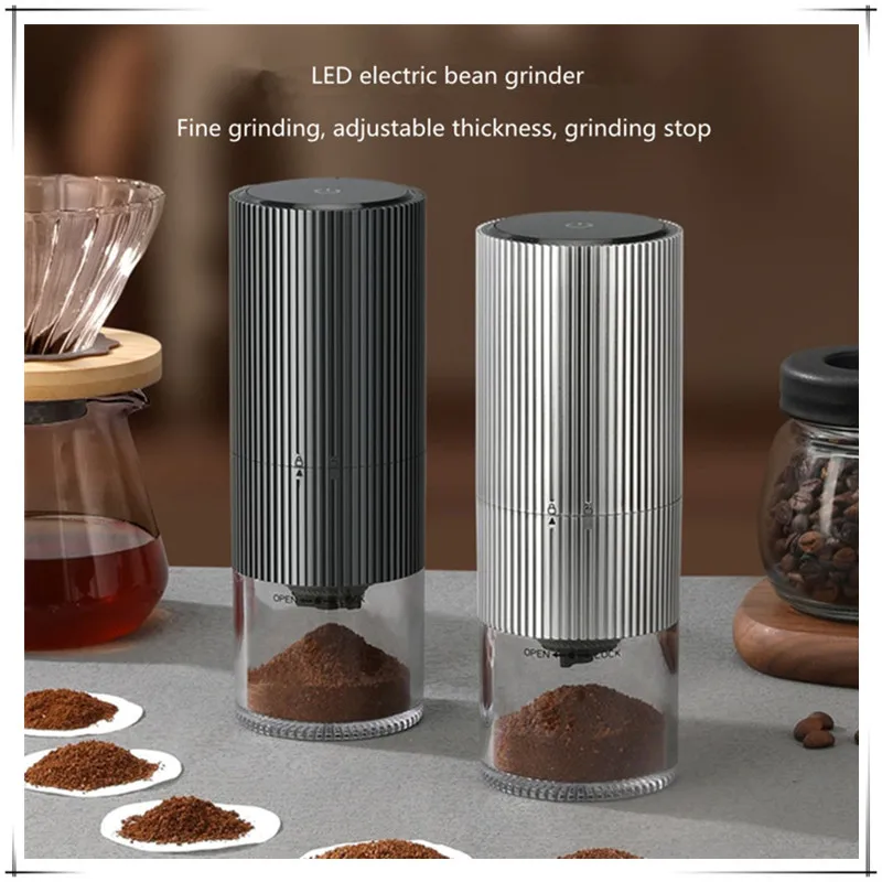 Moedor elétrico de grãos de café, moedor de mão para casa, máquina de café portátil usb