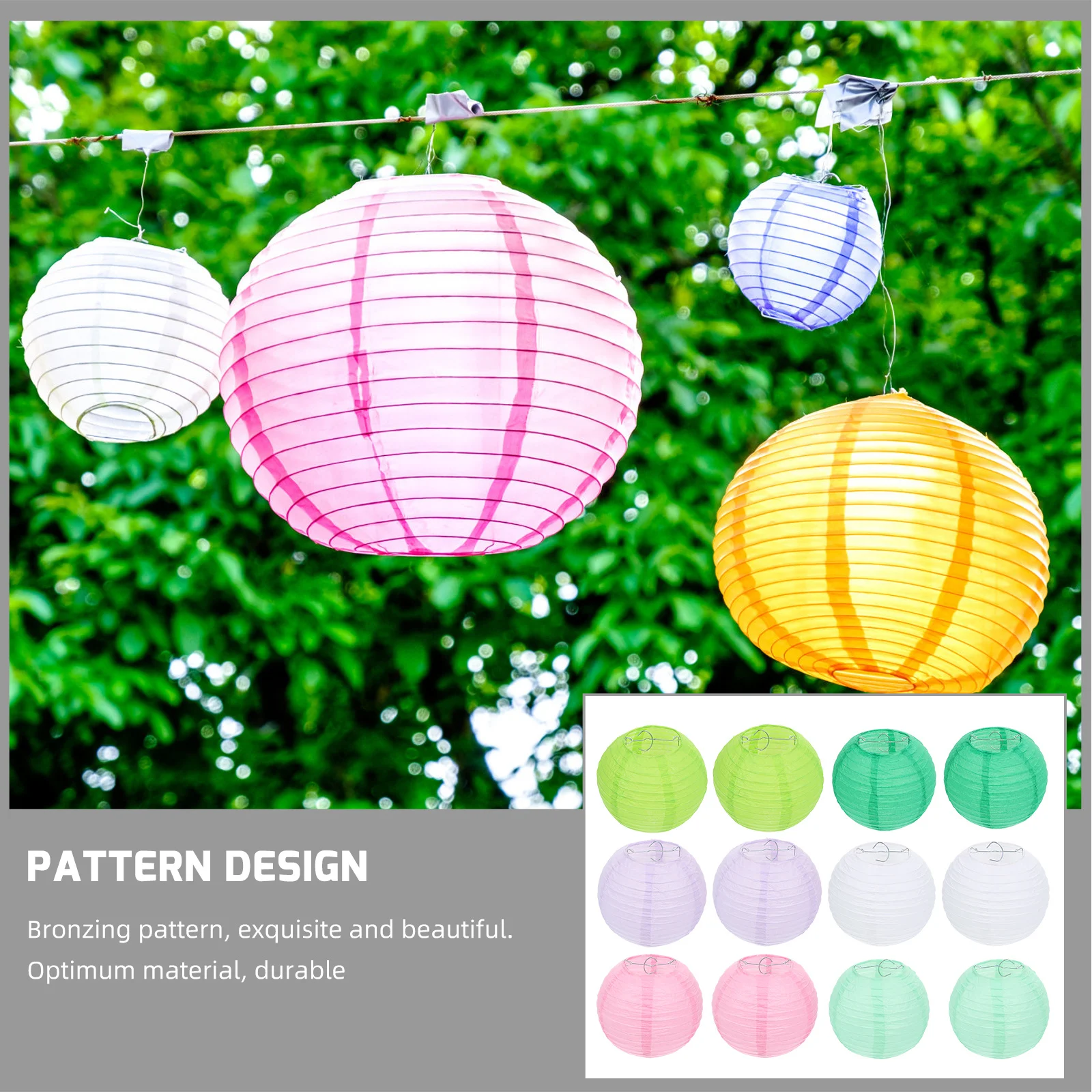 

12Pcs Foldable Round Paper Lanterns Colorful Decorative Lanterns Festival Party Home Wedding Birthday Ornaments