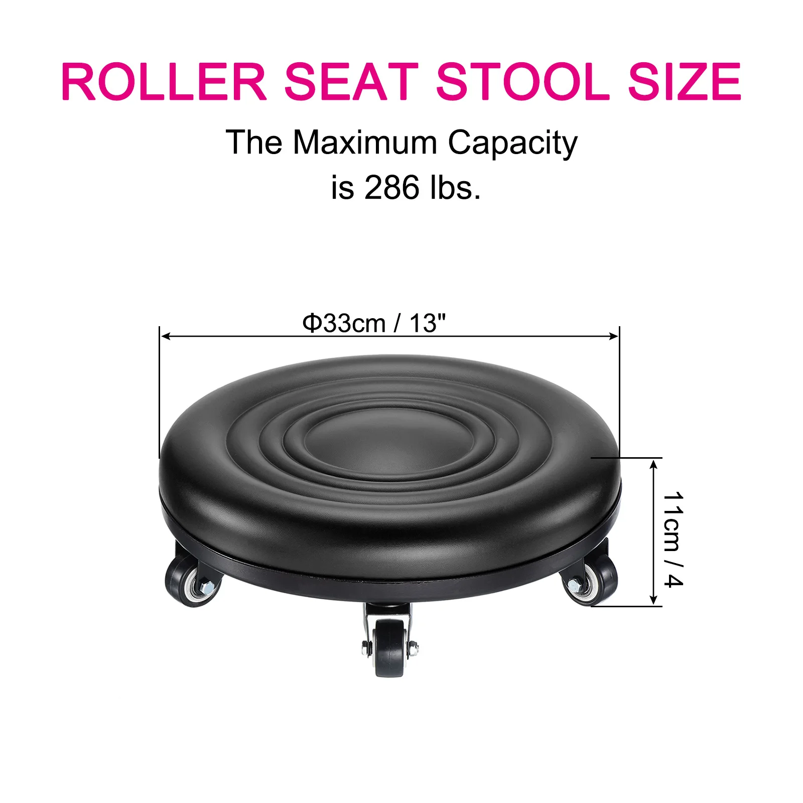 1 Set Low Rolling Stool with Wheels PU Leather Low Roller Seat Chair Low Height Drop Proof Rolling Stools Leather Pulley Stools