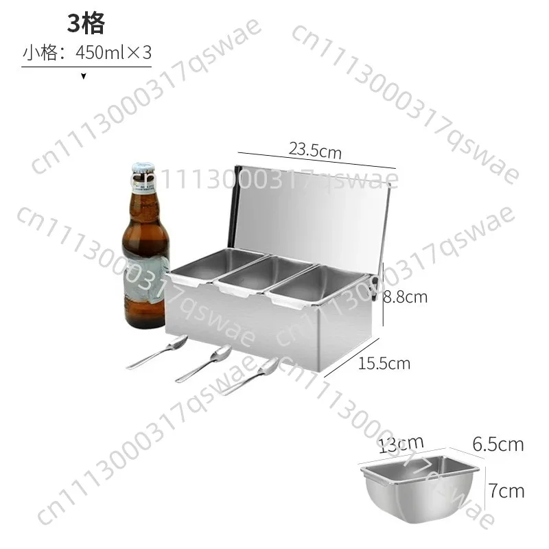 304 stainless steel kitchen countertop pizza ingredients station ingredients container, food storage