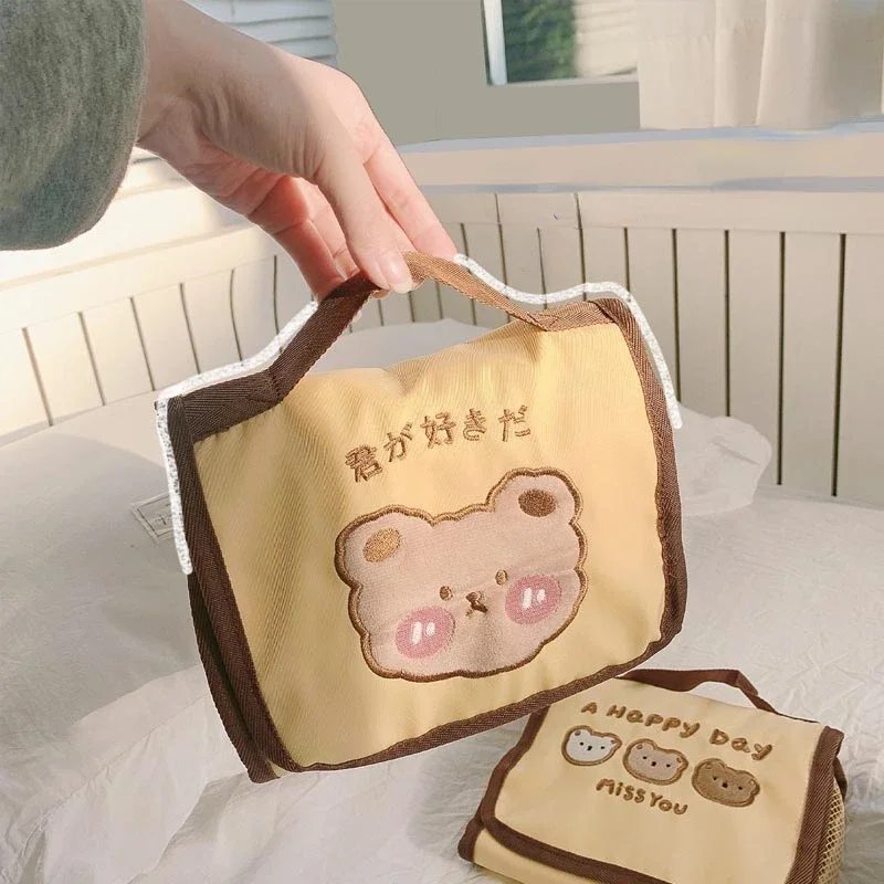 Cute Bear Make Up Bag Women Makeup bags Hanging Toiletries Organizer Travel Jewelry Fold Cosmetic Brushes Wash Kits Case Pouch
