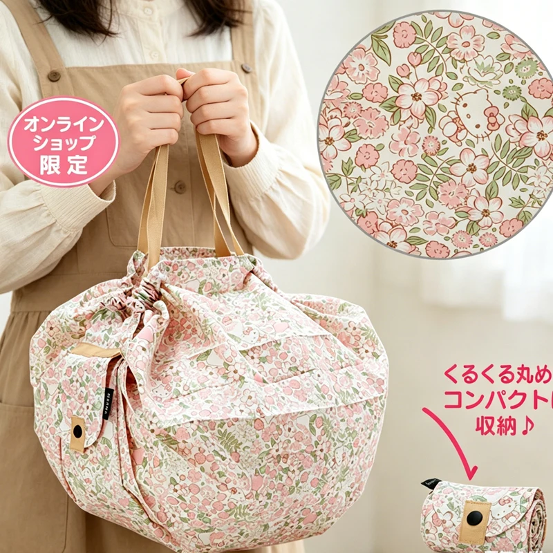 

Portable Hello Kittys Crossbody Bag Shopping Bags Foldable Bags for Woman Sanrios Water Proof Large Capacity Cartoon Storage