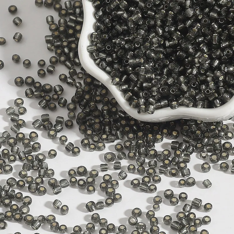 1200 Stück/2mm Rohr-Glasreisperlen, mehrfarbig, silberfarben, DIY-Schmuckzubehör, Armbänder, Ohrringe, Schmuckherstellung – Detail 4