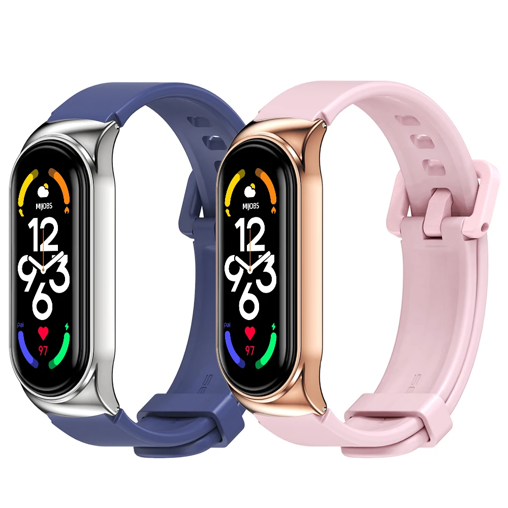 สำหรับ Xiaomi Mi Band 7 6 5 4 3สำหรับ Mi 6สร้อยข้อมือ PU หนังสายรัดข้อมือ Mi Band 5สายรัดข้อมือ Pulseira สมาร์ทอุปกรณ์เสริม
