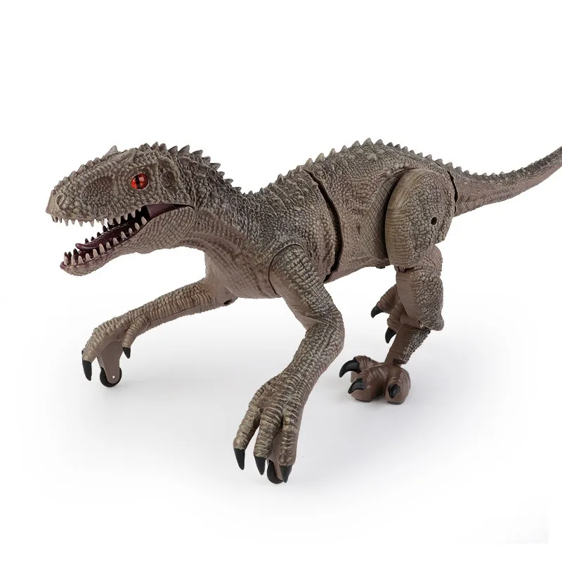 Dinozaur RC z dźwiękiem LED 2.4G chodzący pilot Velociraptor RC zwierząt USB Charge elektroniczne zabawki Raptor dla dzieci