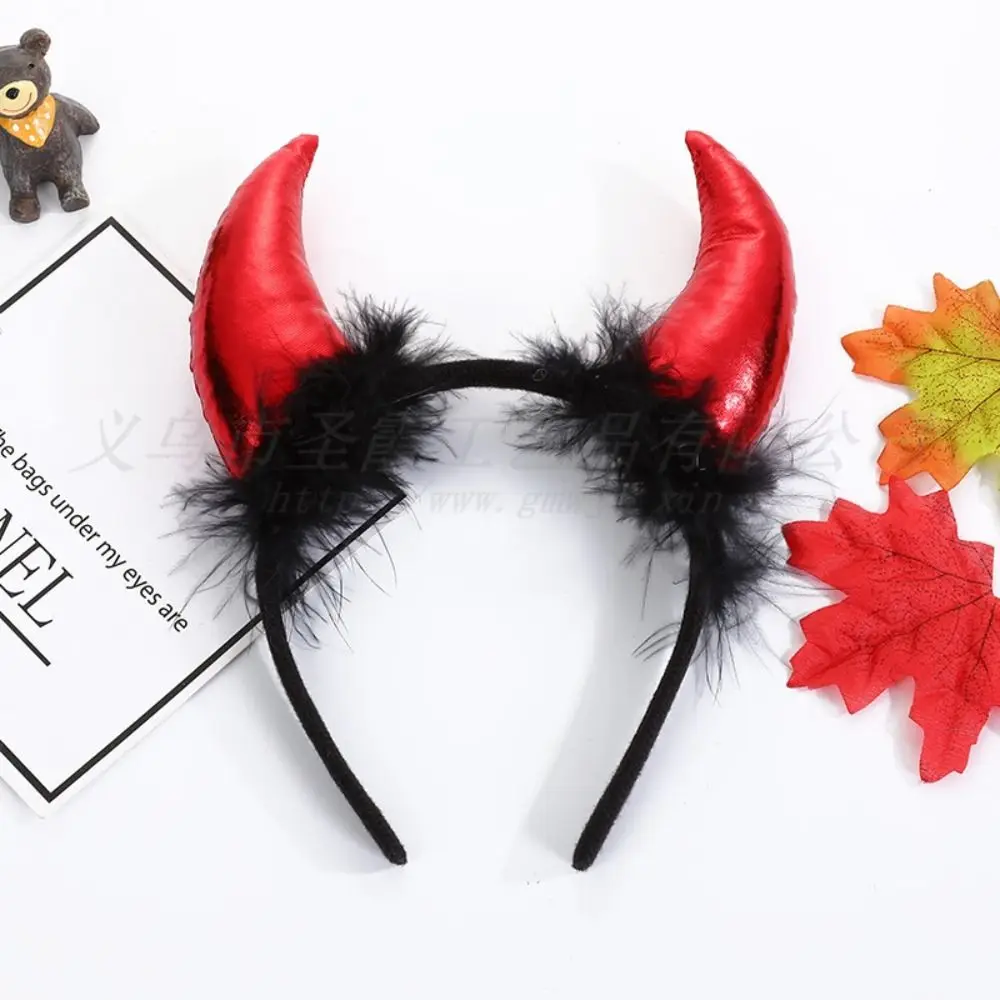 Costume diable cornes bandeau décorations cheveux accessoires Halloween bandeau de cheveux Halloween fête de noël paillettes bandeau hommes