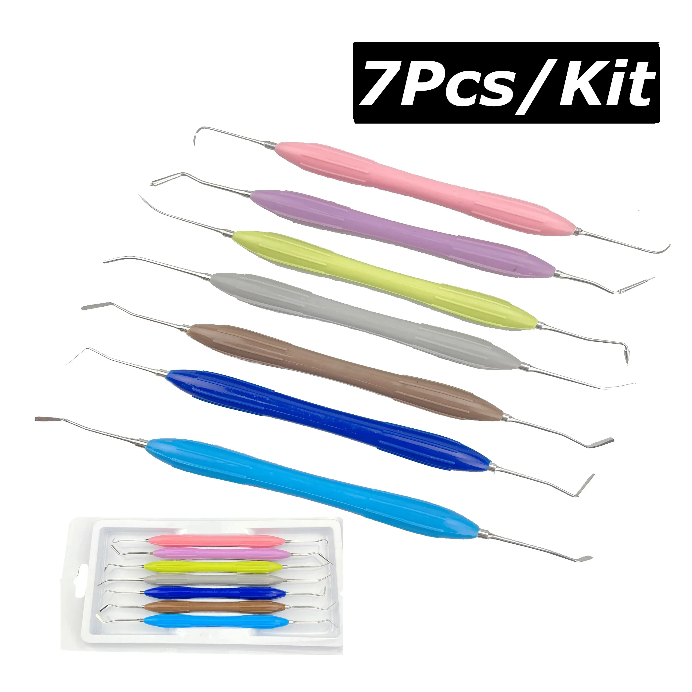 

7Pcs Dental Resin Filler Filled Repair Equipment Aesthetic Restoration Kit Silicone Racks Dentistry Material Tools