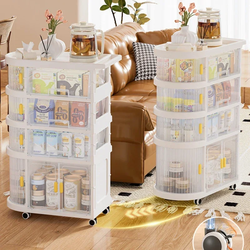 Baby Supplies Storage Trolley Folding Storage Rack for Bedroom  Living Room Movable Snack Floor Stroller Holders