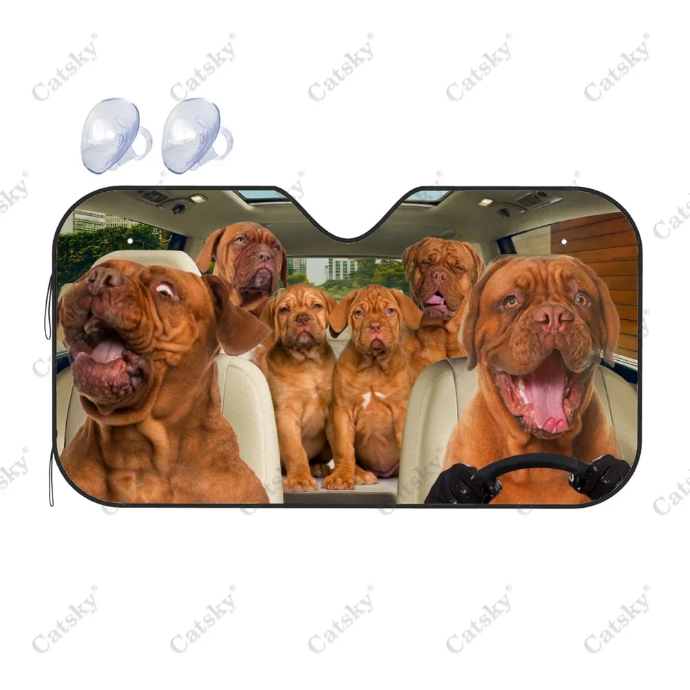 Dogue Debordeaux Car Sunshade, Car Decoration Gift, Windscreen Sunshield for Car Window Sunshade Cover Foldable Uv Ray Reflector