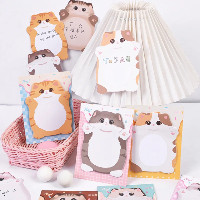 Office School Supplies Cute Animal Sticky Notes Girly Heart Mark Small N Times Hug Cat Memo Pad  Kawaii Stationery Lovely Gift