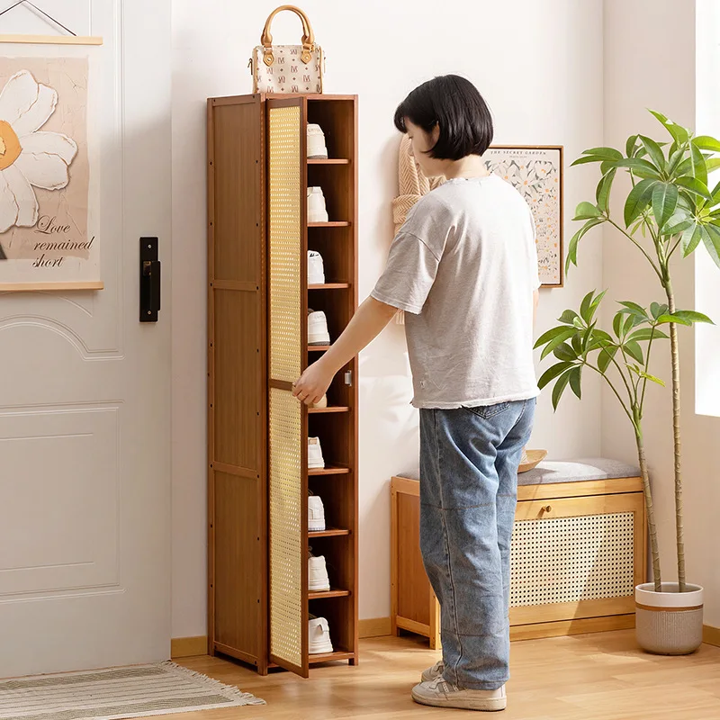 Door shoe cabinet high vertical entry cabinet integrated door corridor with extremely narrow household shoe rack multi-layer wit