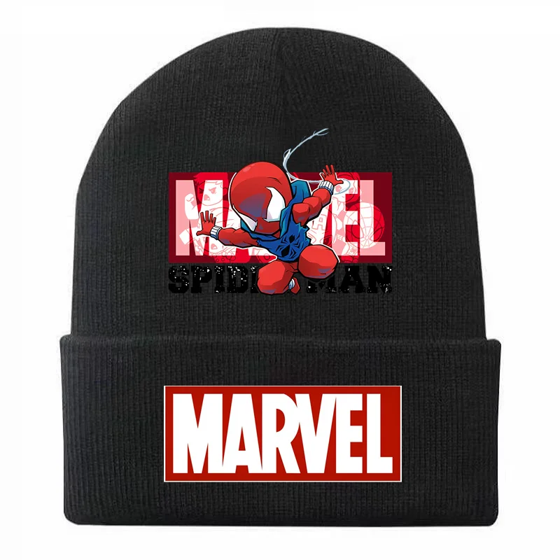 Dead-pool Spider-man Knitted Hat Children\'s Cartoon Printed Wool Cap Outdoor Warming Winter Adult Autumn Winter Christmas Gifts