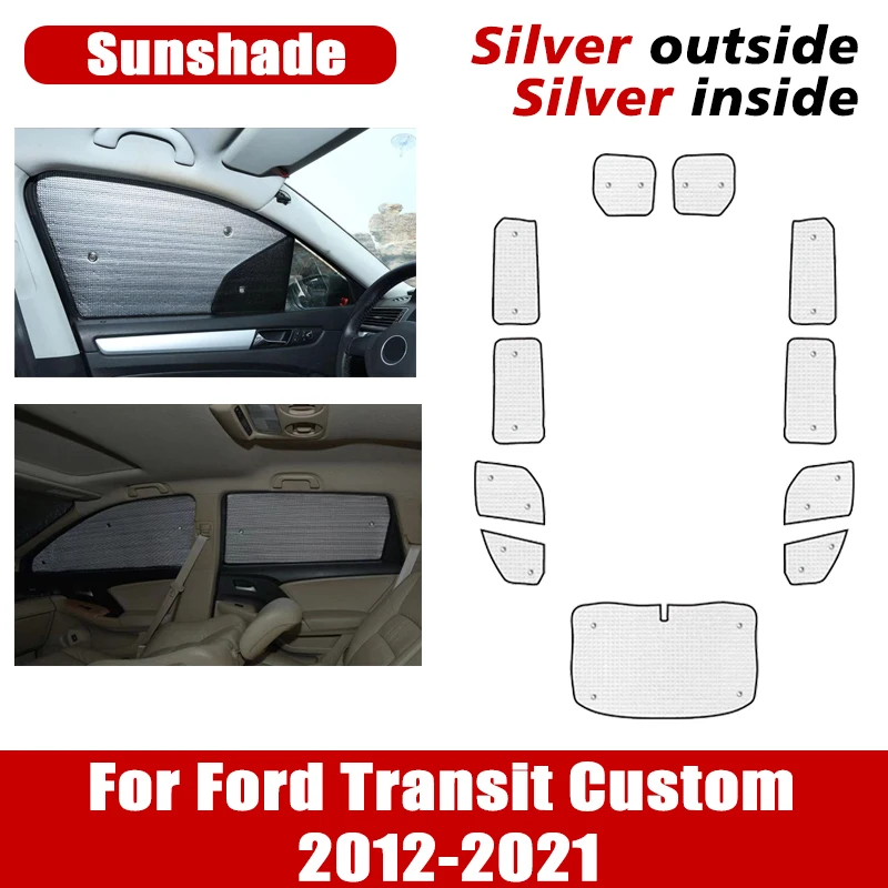 

Full Cover Visor For Ford Transit Custom 2012-2021 2013 2014 2015 2016 Sun Coverage Windshield Window Sunshade Car Accessories