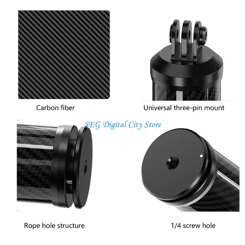 

U75B Carbon Fiber Floating Bar For Underwater Photography Compatible for Cameras Floating Handle Features Lanyard Hole