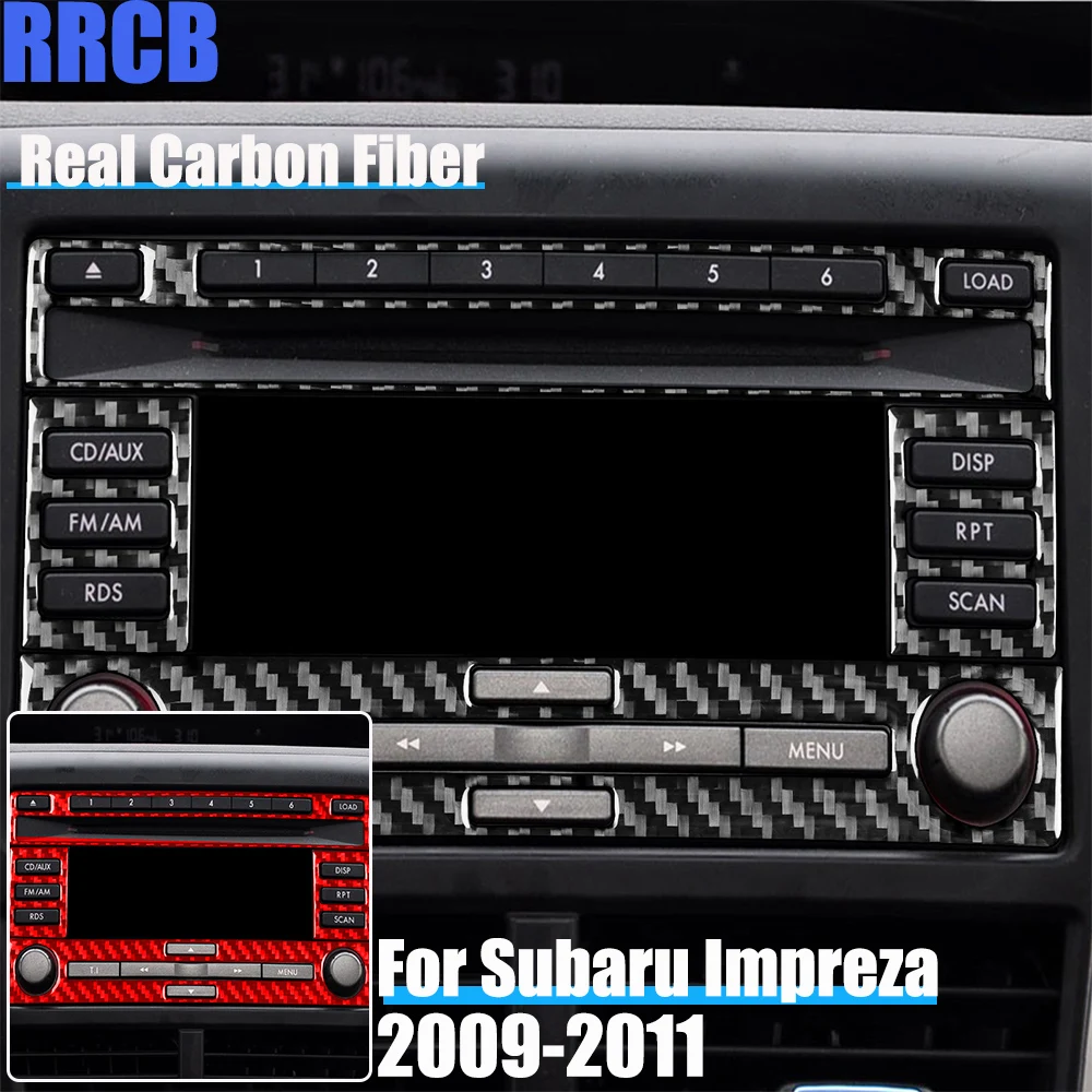 

Real Carbon Fiber Car Accessories Center Console CD Player Decorative Trim Soft Cover Sticker For Subaru Impreza 2009 2010 2011