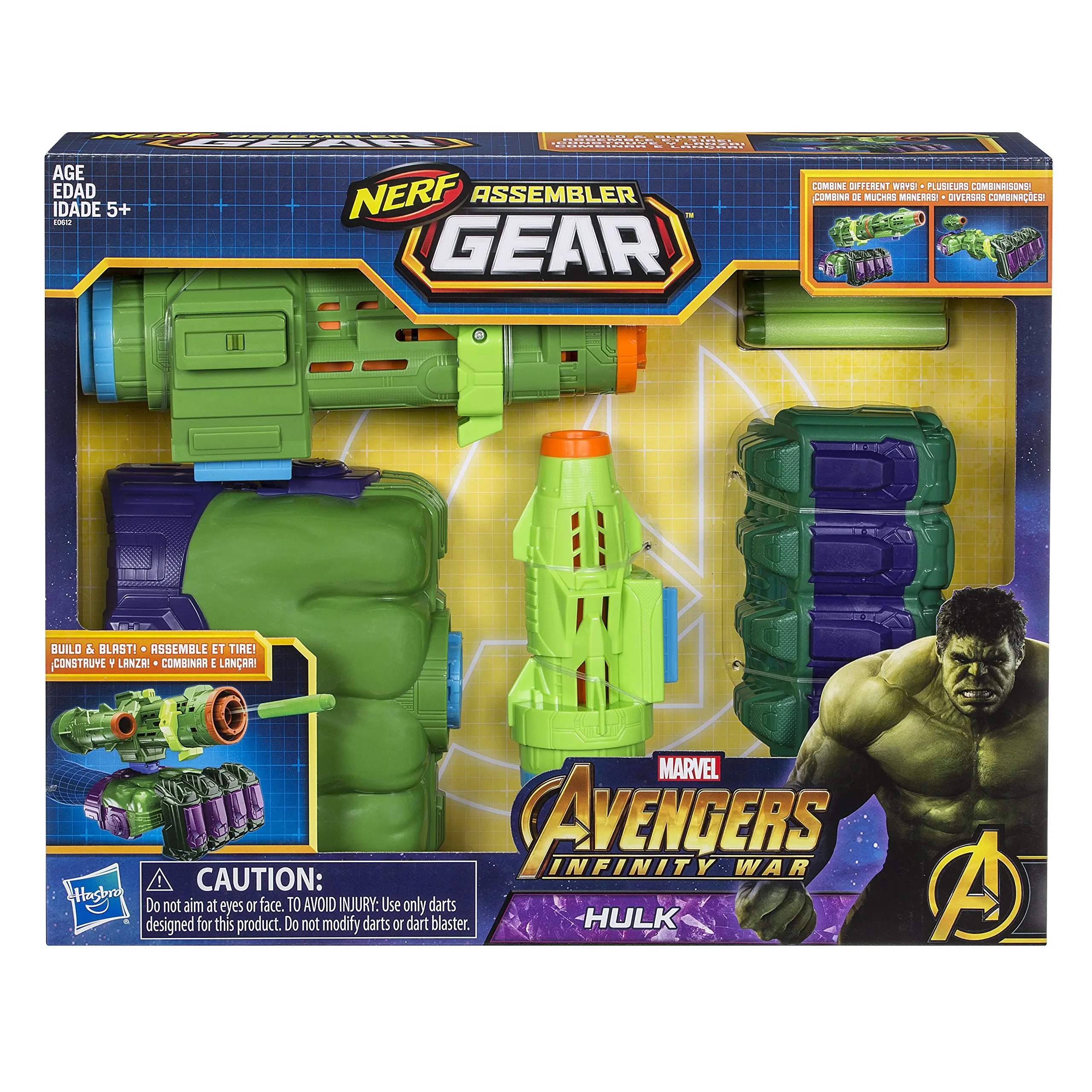 Hasbro Marvel Avengers: Infinity War Nerf Hulk Assembler Gear Toys Gun for Children's Birthday New Year Gift E3421