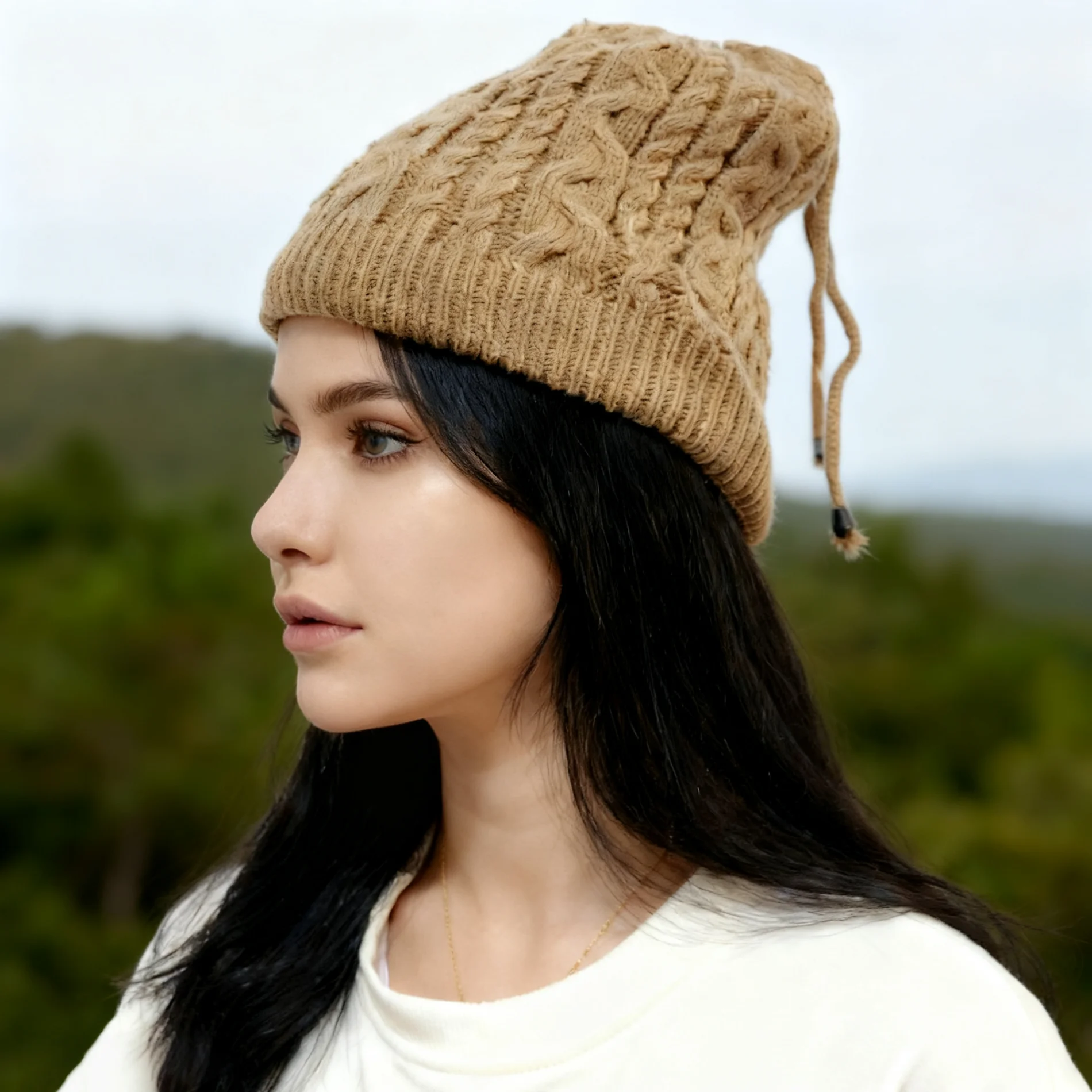 Mehrzweck-Set mit gestrickter Wintermütze und Schal | Warme Thermo-Mütze, Halswärmer, Ski-Gesichtsbedeckung für Damen und Herren, Outdoor, kaltes Wetter – Detail 29
