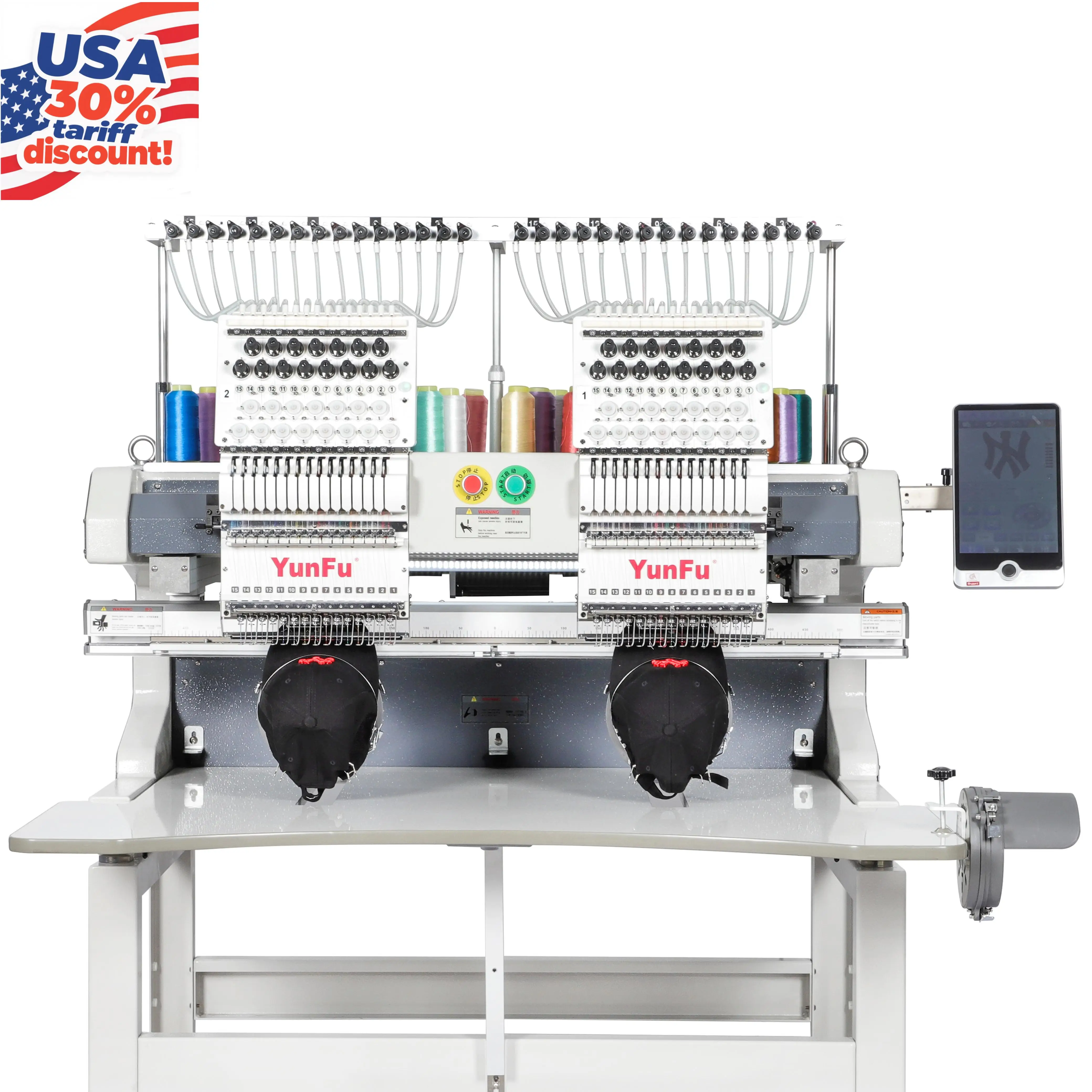 High Quality 2 Heads 12 Needles Automatic Computer Embroidery Machines for Cap Tshirt Hat Embroidery Machine Brother