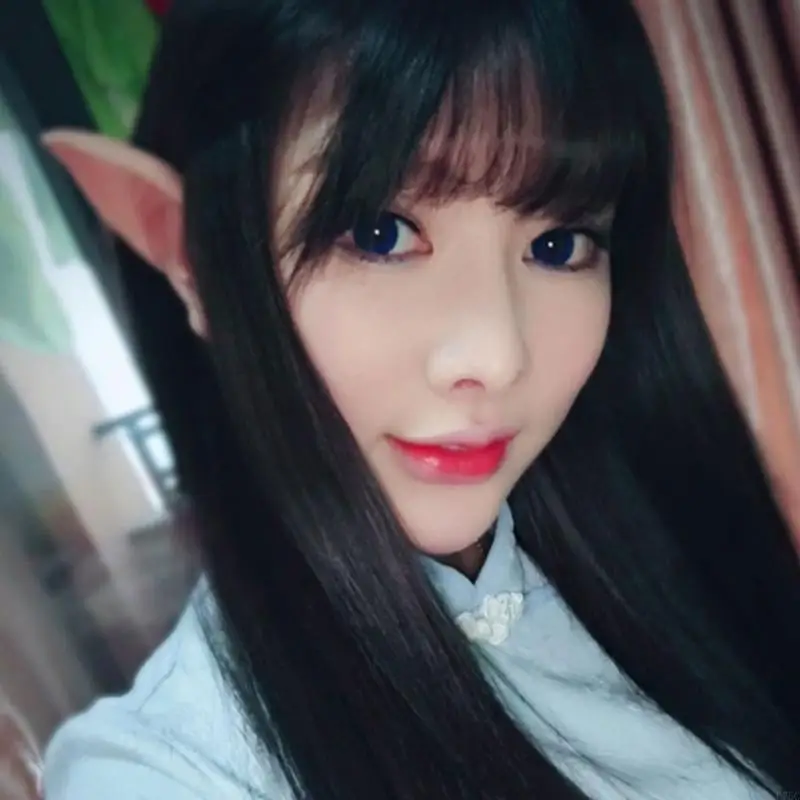 U75C Mysterious Angel Elf Ears Latex สำหรับ Fairy Halloween คอสเพลย์เครื่องแต่งกายอุปกรณ์เสริม