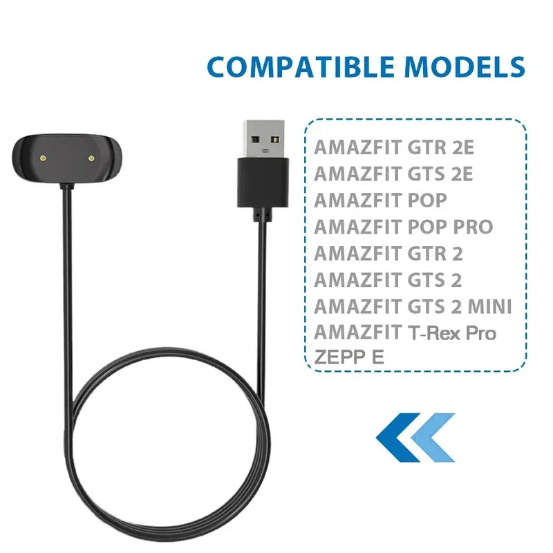 

USB Charging Cable For Huami Amazfit T-Rex Pro GTS 2 Mini Adapter Chargers Cradle For GTS2 POP Zepp E GTR 2 2e Fast Charger Dock