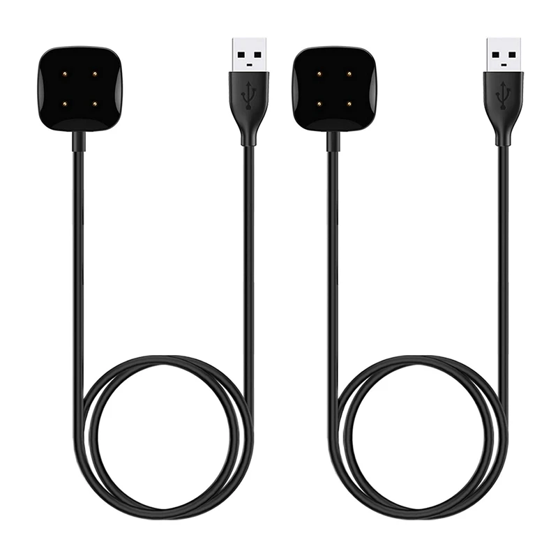 Doca de carregamento USB para Fitbit Sense e Versa 3 Smartwatch, cabo do carregador, 3,3 ft, novo, 4Pack