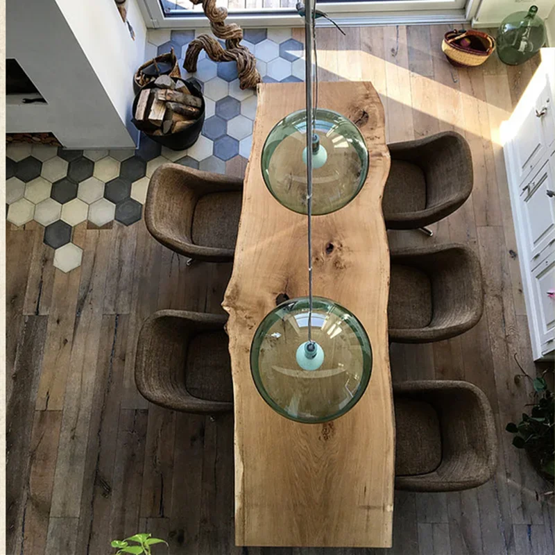 Nordic log natural side dining table creative tea table desk conference table long  log personalized clothing store wooden