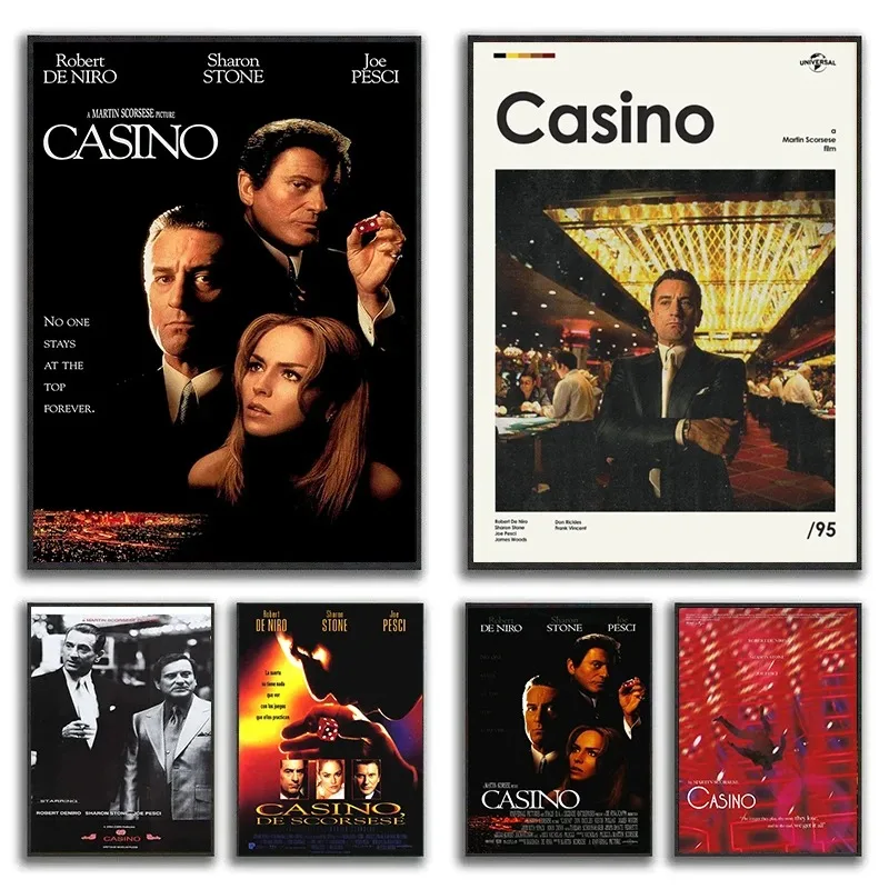 Classic Gangster Movie Casino Vintage Film Poster Canvas Painting Wall Art Pictures Bar Pub Club Home Interior Decor