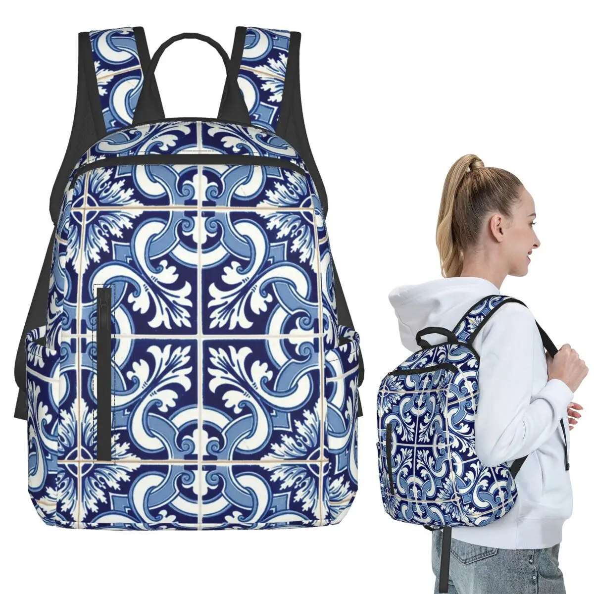 

Azulejo Lisbon Azulejos Lisboa Backpack Student BookBag Children School Bag Laptop Shoulder Bags Boys Girls