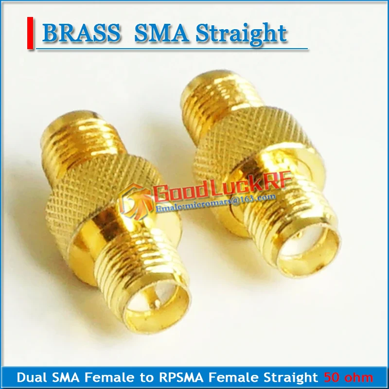 1X Stuks Sma Vrouwelijke Naar RP-SMA Rpsma Rp Sma Vrouwelijke Plug Extender Disc Vergulde Messing Rechte Coax Rf Connector adapters