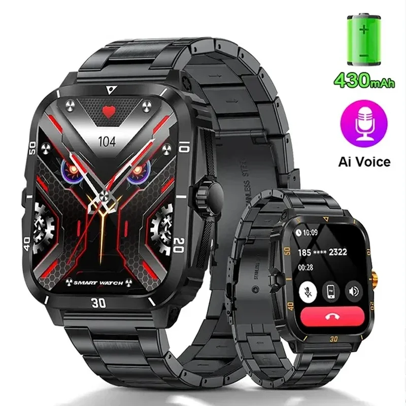 

Men's 2024 Sport Smart Watch with 1.96 Screen, Blood Oxygen Monitoring, Bluetooth Call, 100+ Sport Modes, Waterproof