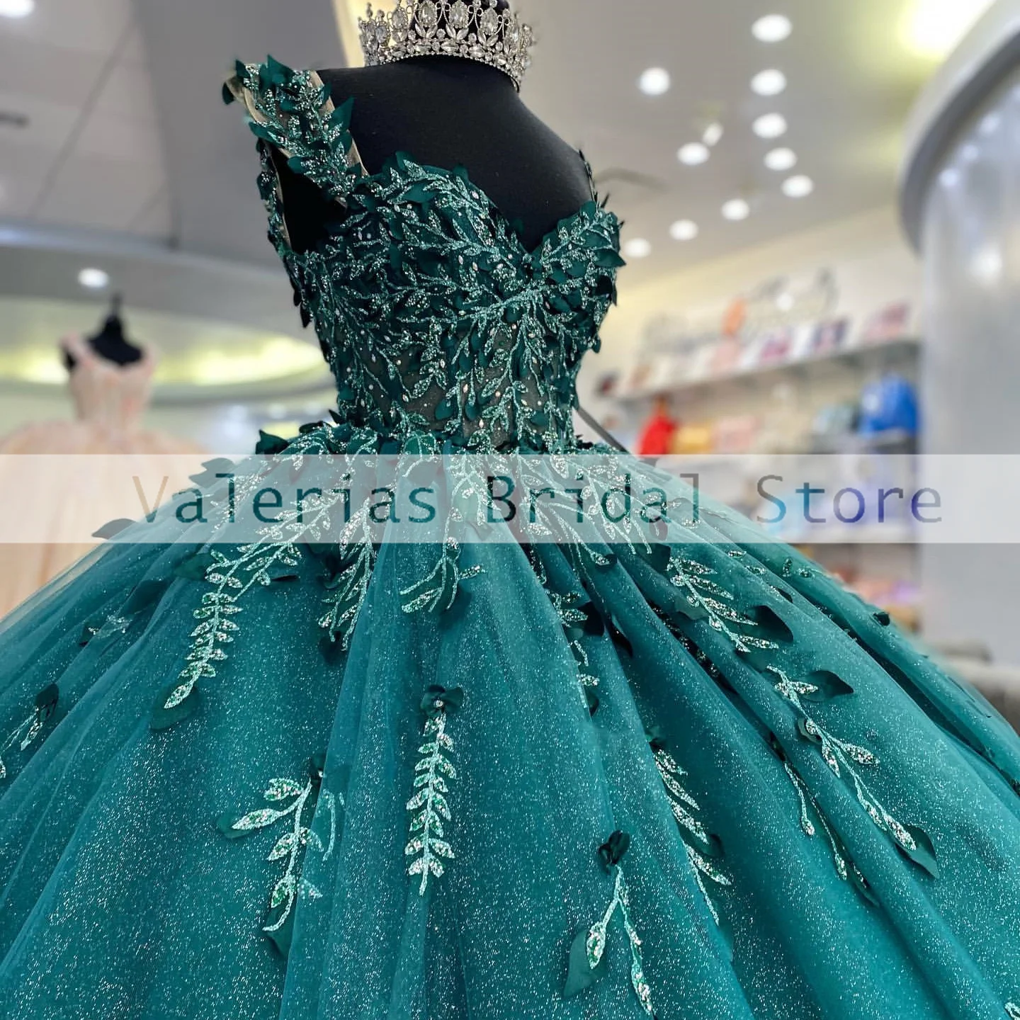 Verde brilhante quinceanera vestido de baile apliques rendas espartilho para doce 16 vestidos de baile vestido de 15 quinceañeras personalizado