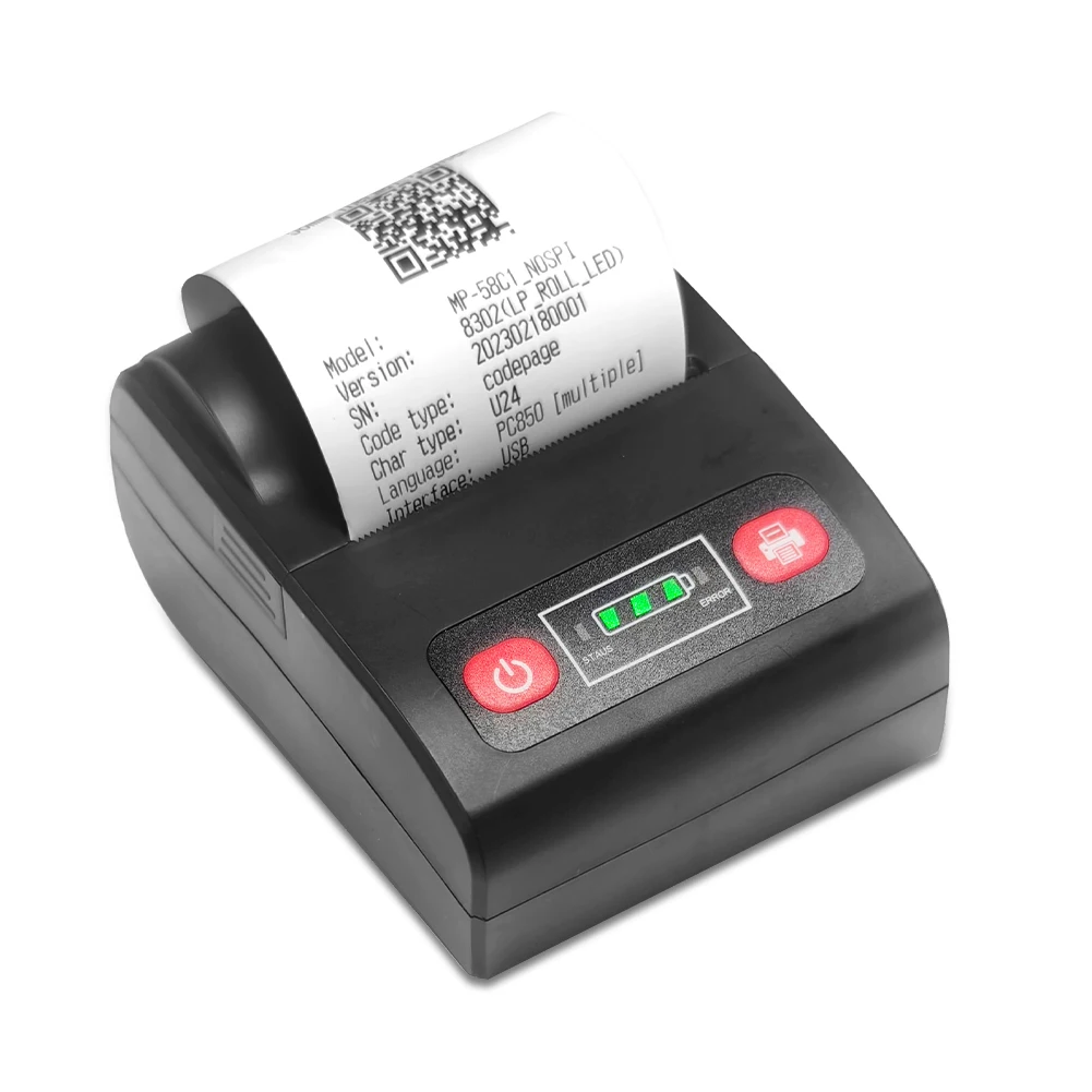 

Миниатюрный портативный беспроводной термопринтер для чеков и билетов, USB, 58 мм, портативный термопринтер для печати чеков