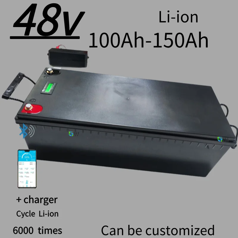 48v 150AH agli ioni di litio Sostituisci la batteria di alimentazione 48v 100Ah 5kwh 7kwh per il sistema solare dell'inverter RV EV di backup del carrello da golf + 1 caricabatterie