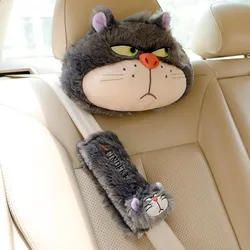 Car headrest, neck pillow, cute cartoon, shoulder pad, backrest pillow, lumbar pillow, seat cushion, car interior