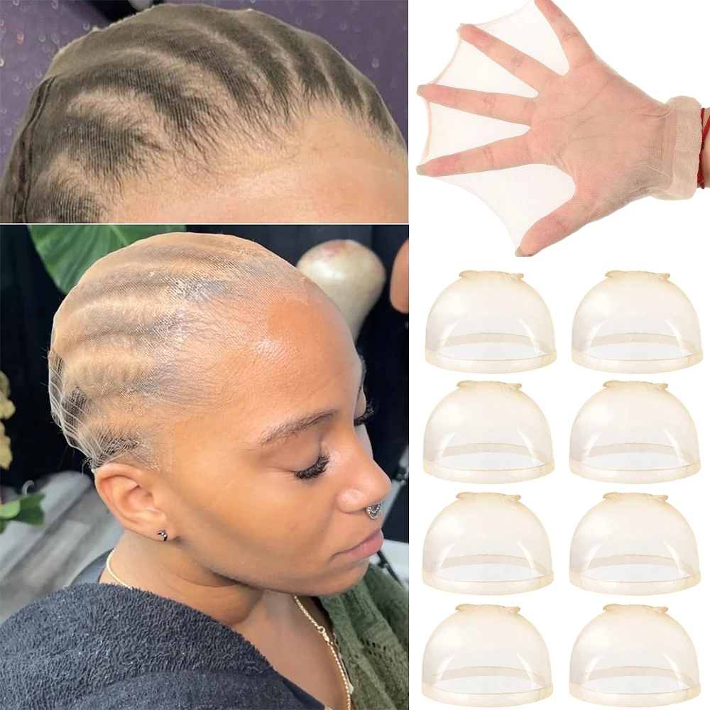 

8/24pcs HD Light Wig Cap Stocking Wig Caps Non-Slip Stretchy Nylon Wig Caps, Soft And Breathable Close End Wig Caps,2pcs/Pack