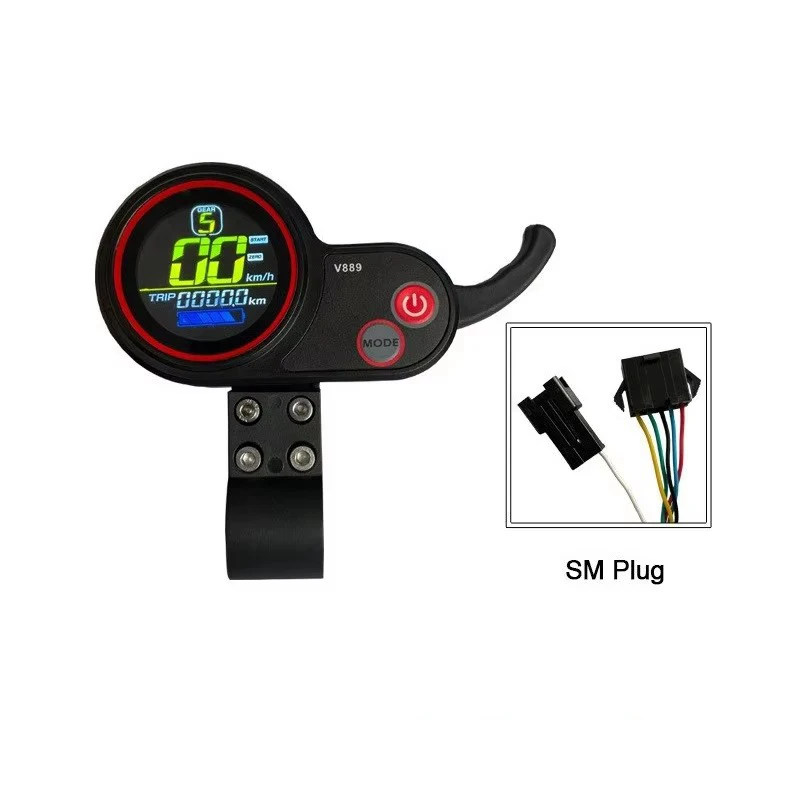 

24V 36V 48V Ebike Display for V889 Electric Scooter SM Plug Color LCD 6PIN Fit Electric Bicycle Parts