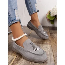 Flats Suede Loafer Women Shoes Casual New Walking Sport Shoes Summer 2024 Trend Fashion Dress Cozy Brand Running Chaussure Femme