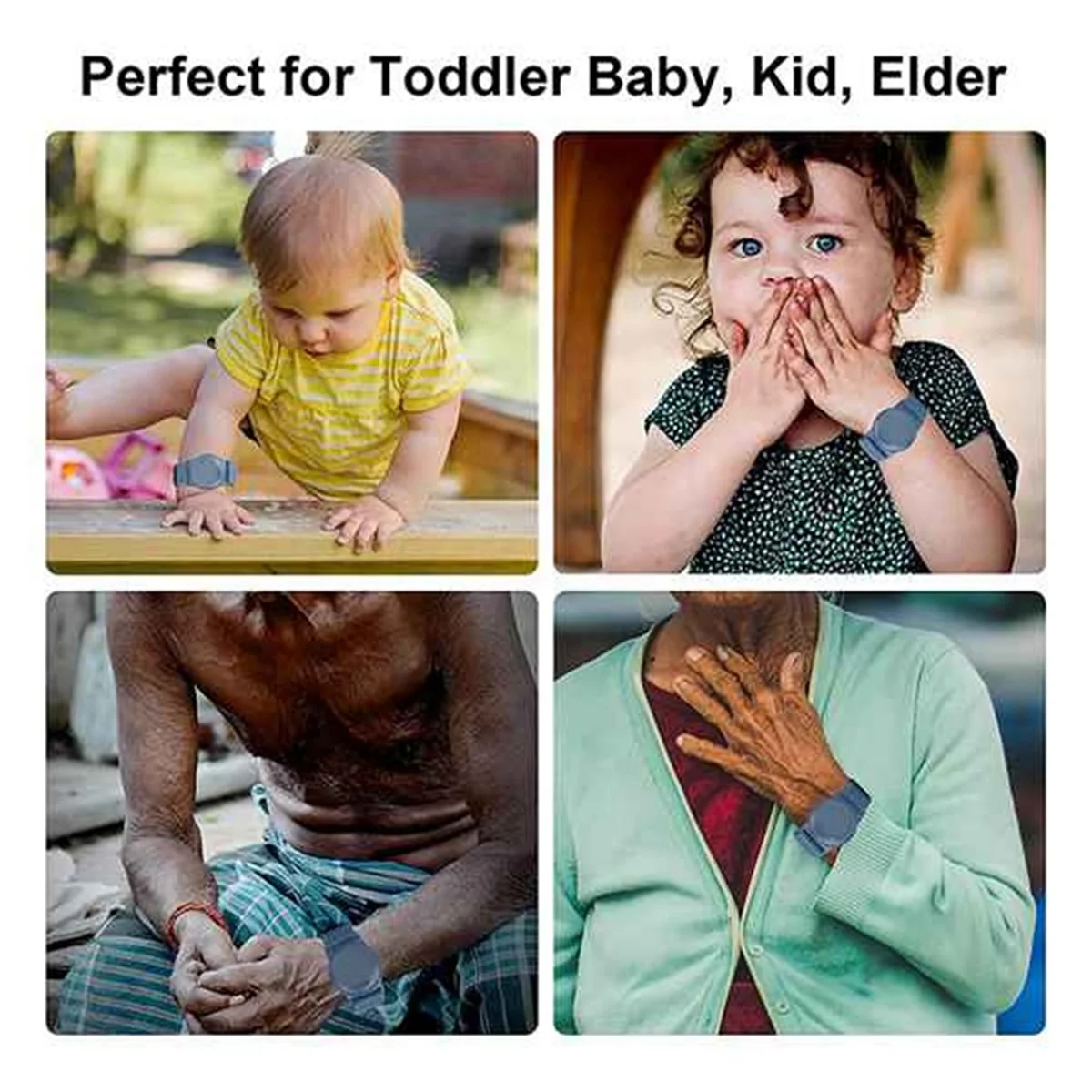 سوار معصم للأطفال من ABJZ مكون من قطعتين متوافق مع حافظة واقية لحامل جهاز تعقب GPS مع سوار من النايلون