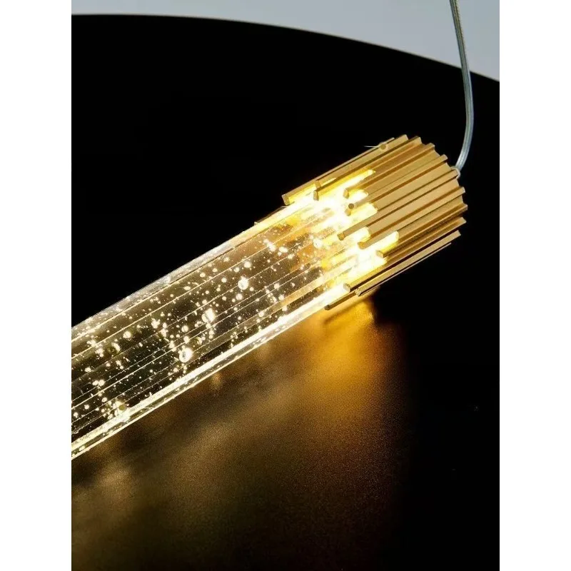 

Simple Long-Line Bedside Chandelier for Master Bedroom, Crystal Mini Pendant Light, Bar & Staircase Villa Duplex Hanging Lamp